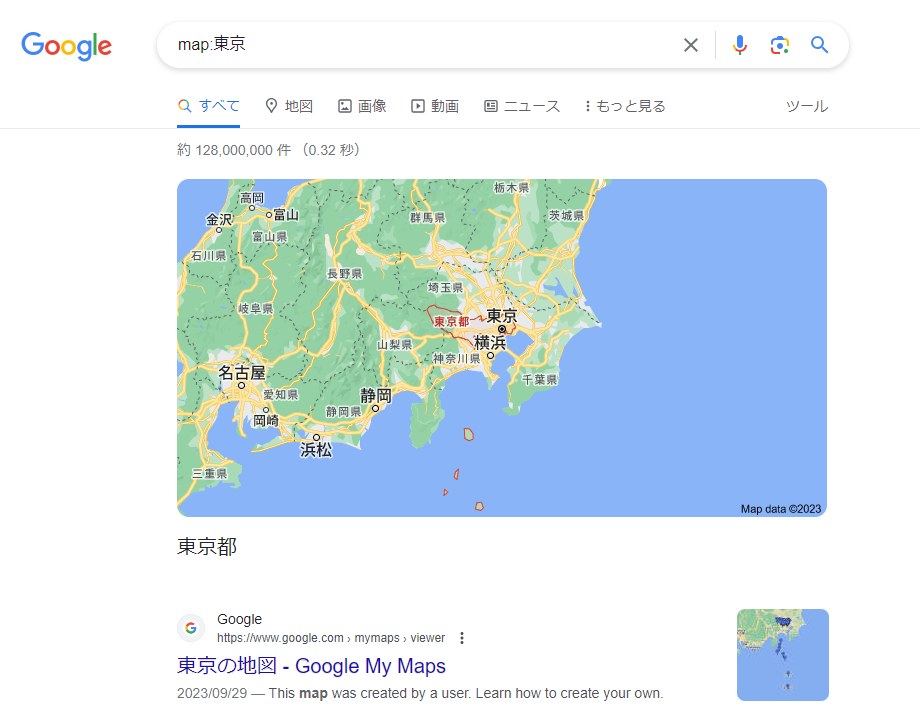 Google map: 位置情報の検索結果を表示