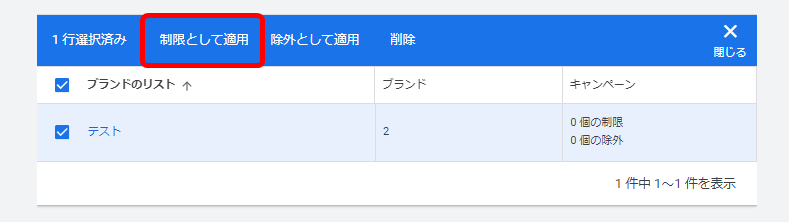 Google広告 ブランドのリスト 作成方法 共有ライブラリ